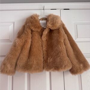 Janie and Jack Tan Faux Fur Cape